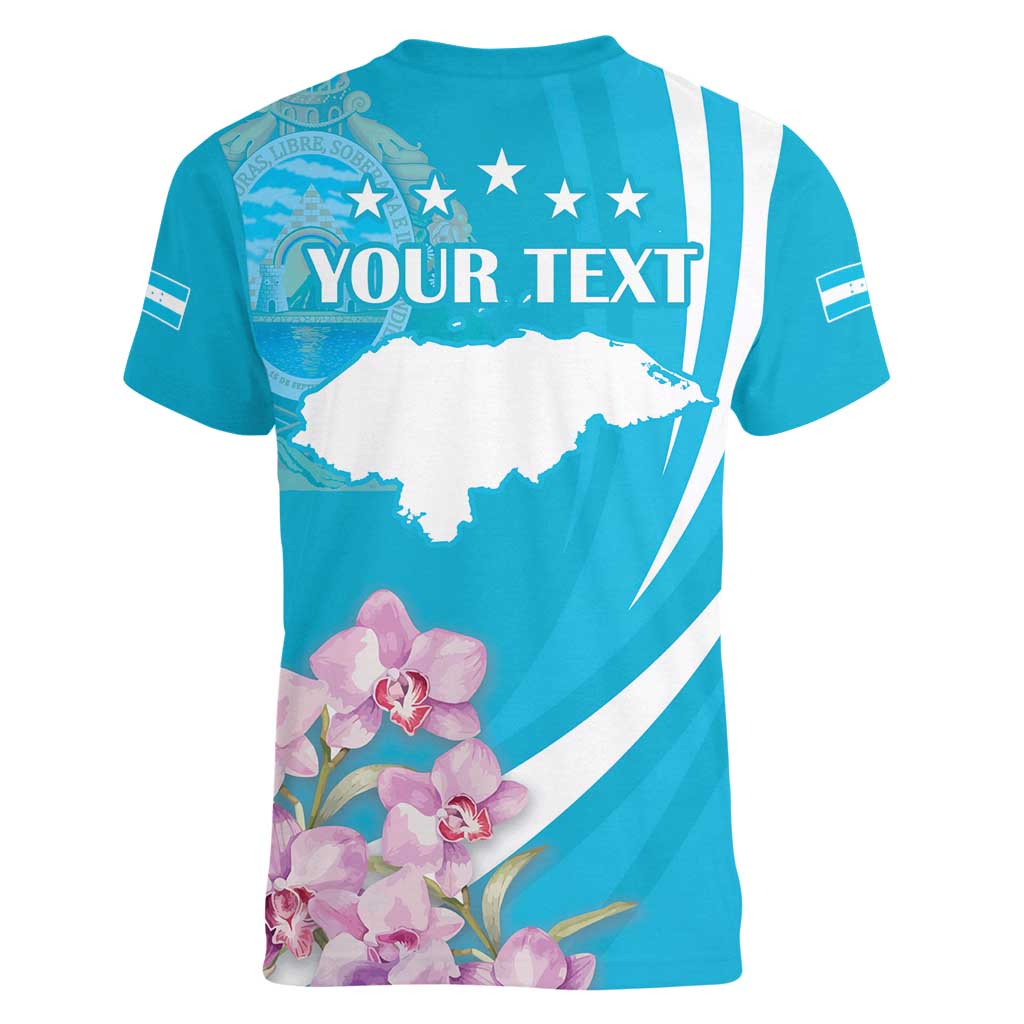 Personalized Honduras Independence Day Women V-Neck T-Shirt With White Tailed Deer - Wonder Print Shop