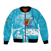 Personalized Honduras Scarlet Macaw Bomber Jacket Happy Independence Day 1821 - Wonder Print Shop