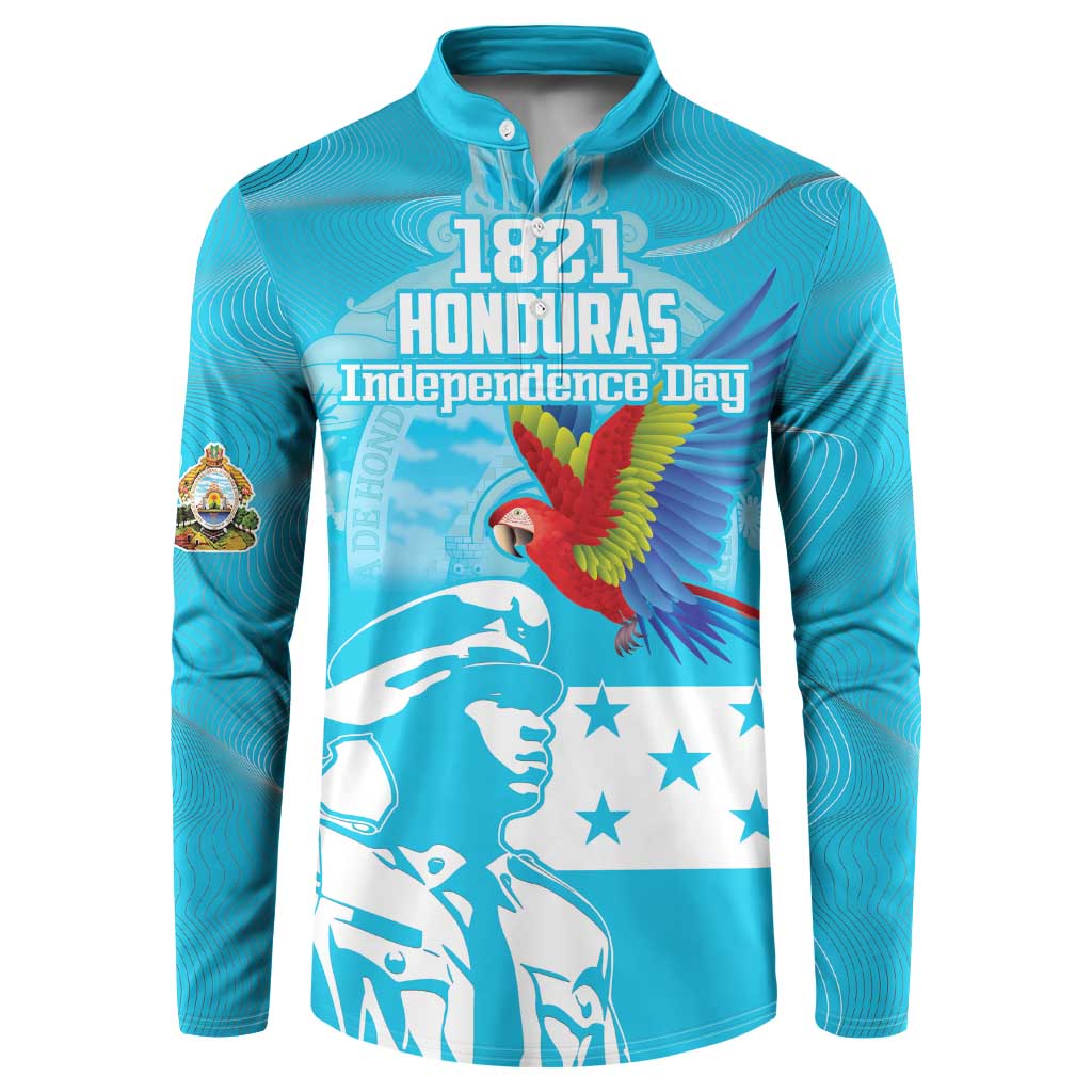 Personalized Honduras Scarlet Macaw Button Sweatshirt Happy Independence Day 1821 - Wonder Print Shop