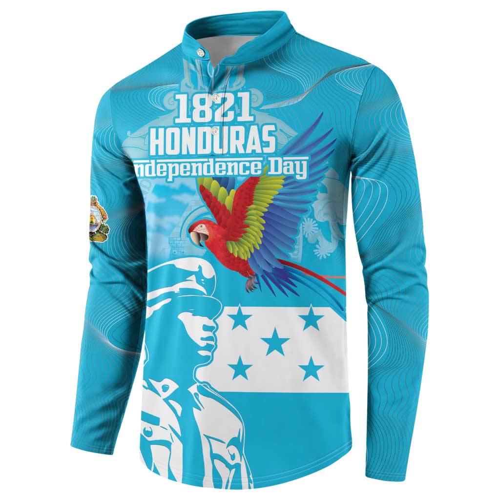 Personalized Honduras Scarlet Macaw Button Sweatshirt Happy Independence Day 1821 - Wonder Print Shop