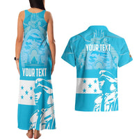 Personalized Honduras Scarlet Macaw Couples Matching Tank Maxi Dress and Hawaiian Shirt Happy Independence Day 1821 - Wonder Print Shop