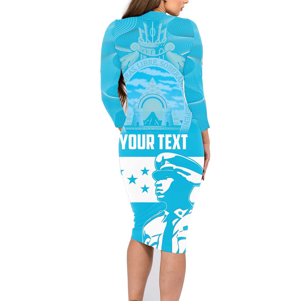 Personalized Honduras Scarlet Macaw Family Matching Long Sleeve Bodycon Dress and Hawaiian Shirt Happy Independence Day 1821 - Wonder Print Shop