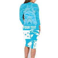 Personalized Honduras Scarlet Macaw Family Matching Long Sleeve Bodycon Dress and Hawaiian Shirt Happy Independence Day 1821 - Wonder Print Shop