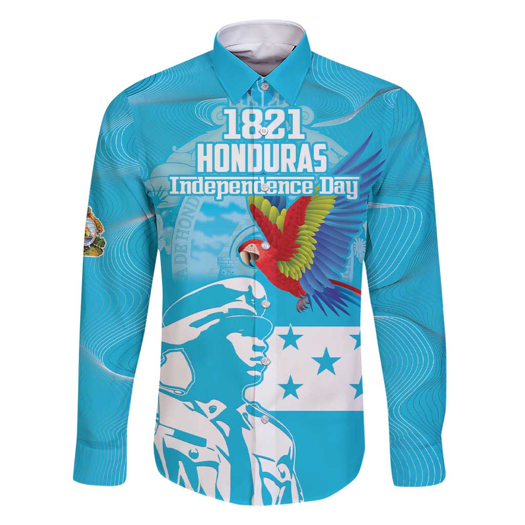 Personalized Honduras Scarlet Macaw Family Matching Short Sleeve Bodycon Dress and Hawaiian Shirt Happy Independence Day 1821 - Wonder Print Shop