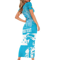 Personalized Honduras Scarlet Macaw Family Matching Short Sleeve Bodycon Dress and Hawaiian Shirt Happy Independence Day 1821 - Wonder Print Shop