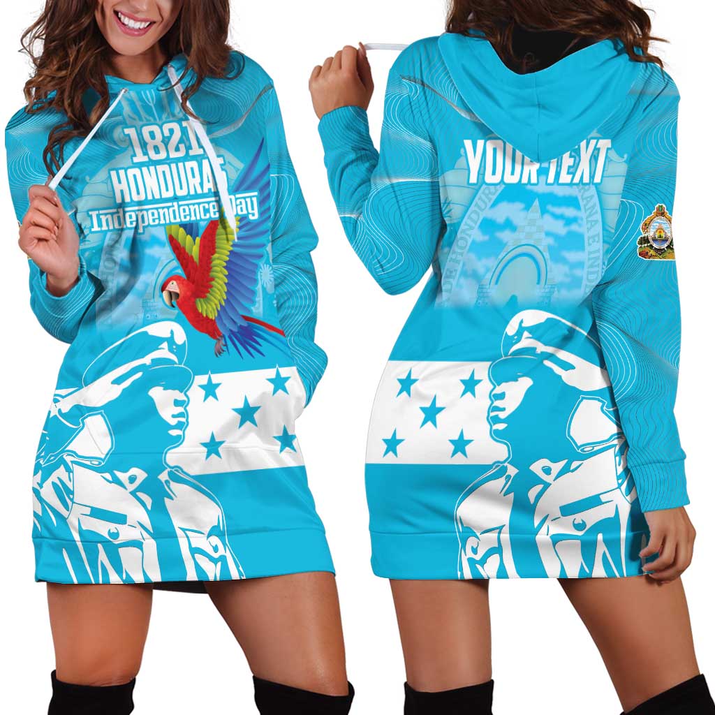 Personalized Honduras Scarlet Macaw Hoodie Dress Happy Independence Day 1821 - Wonder Print Shop