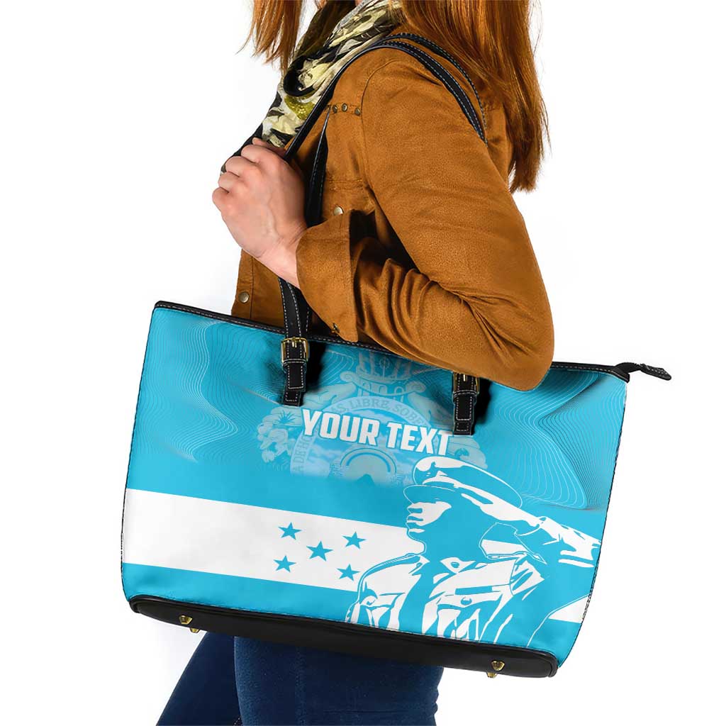 Personalized Honduras Scarlet Macaw Leather Tote Bag Happy Independence Day 1821 - Wonder Print Shop