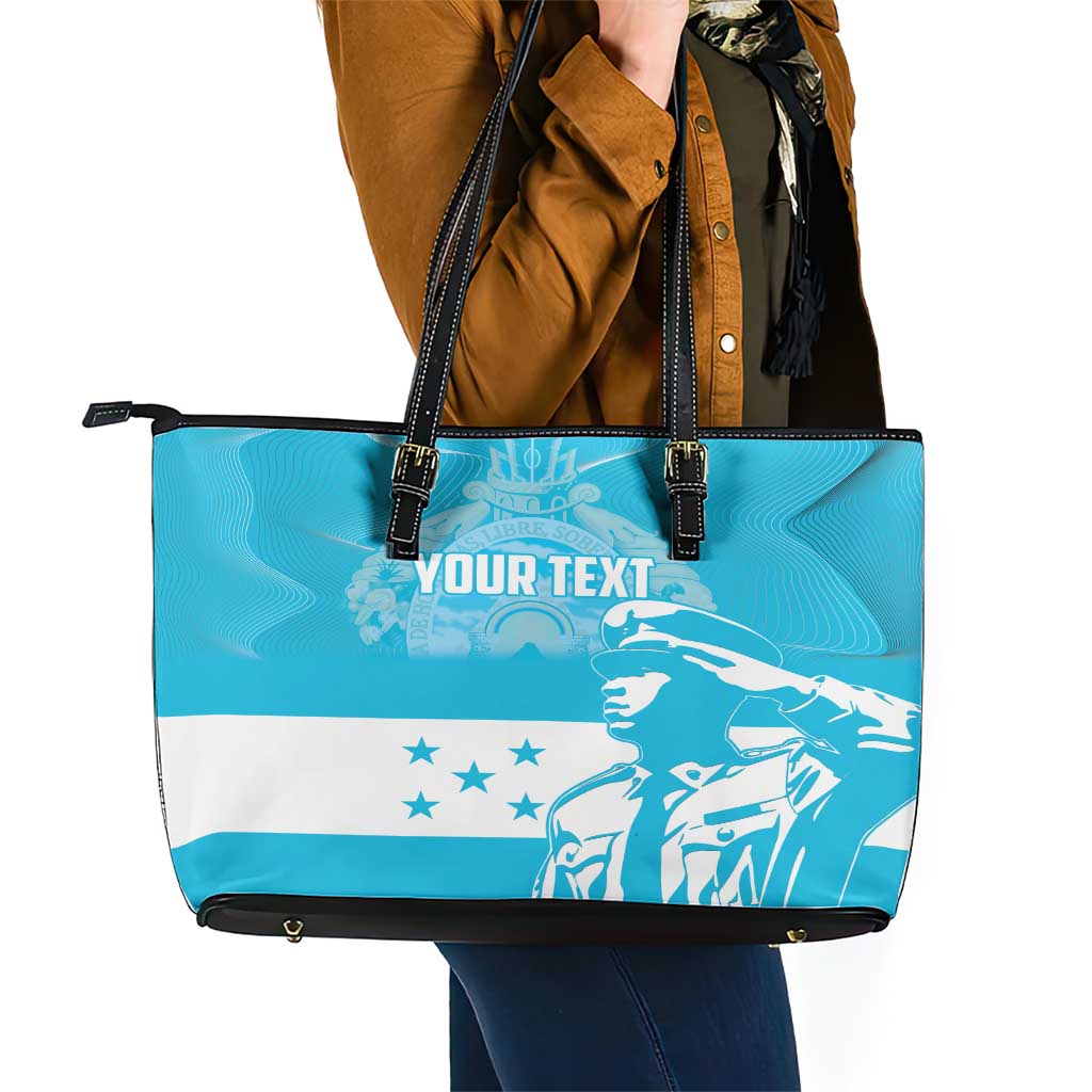 Personalized Honduras Scarlet Macaw Leather Tote Bag Happy Independence Day 1821 - Wonder Print Shop