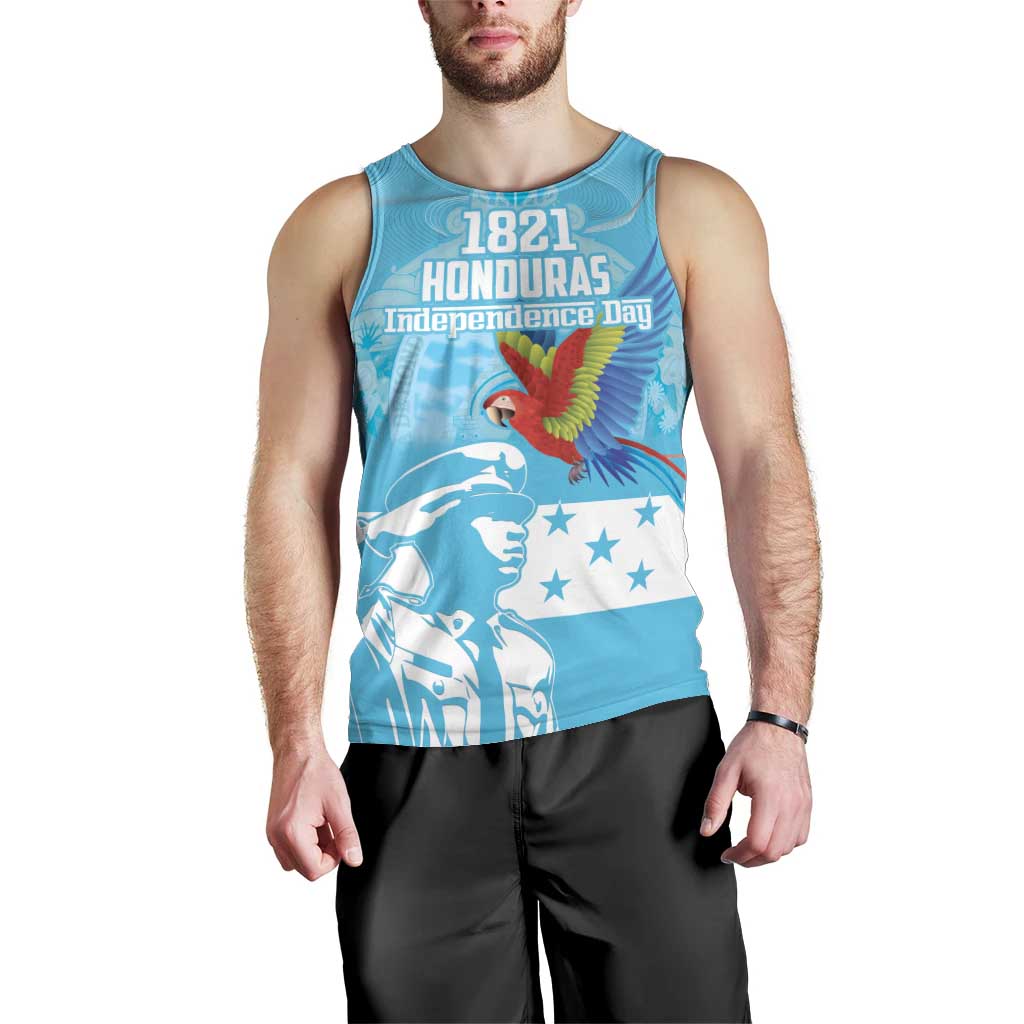 Personalized Honduras Scarlet Macaw Men Tank Top Happy Independence Day 1821 - Wonder Print Shop