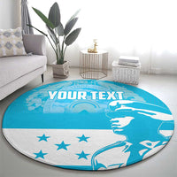Personalized Honduras Scarlet Macaw Round Carpet Happy Independence Day 1821