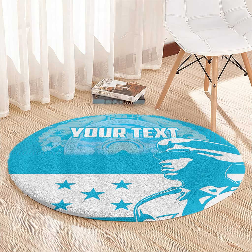 Personalized Honduras Scarlet Macaw Round Carpet Happy Independence Day 1821