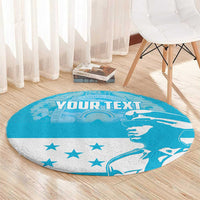 Personalized Honduras Scarlet Macaw Round Carpet Happy Independence Day 1821