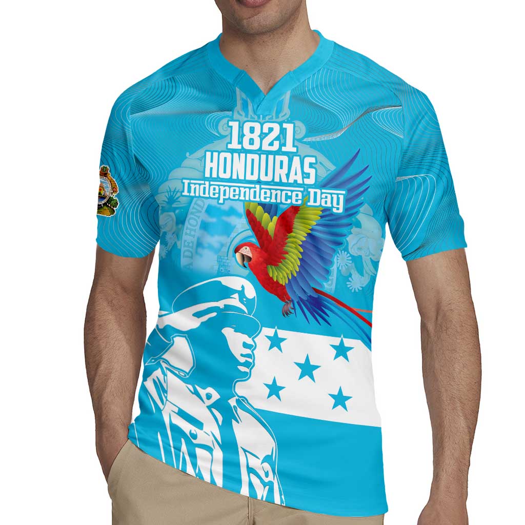 Personalized Honduras Scarlet Macaw Rugby Jersey Happy Independence Day 1821 - Wonder Print Shop