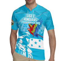 Personalized Honduras Scarlet Macaw Rugby Jersey Happy Independence Day 1821 - Wonder Print Shop