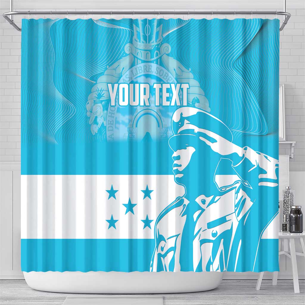 Personalized Honduras Scarlet Macaw Shower Curtain Happy Independence Day 1821