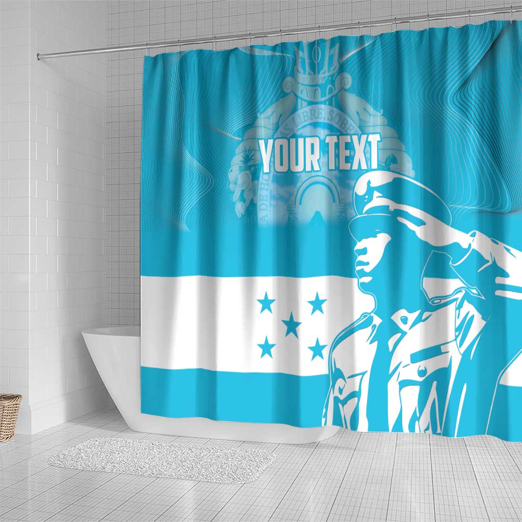 Personalized Honduras Scarlet Macaw Shower Curtain Happy Independence Day 1821