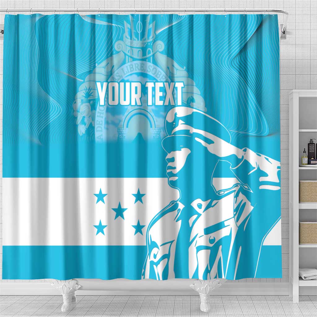 Personalized Honduras Scarlet Macaw Shower Curtain Happy Independence Day 1821