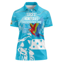 Personalized Honduras Scarlet Macaw Women Polo Shirt Happy Independence Day 1821 - Wonder Print Shop