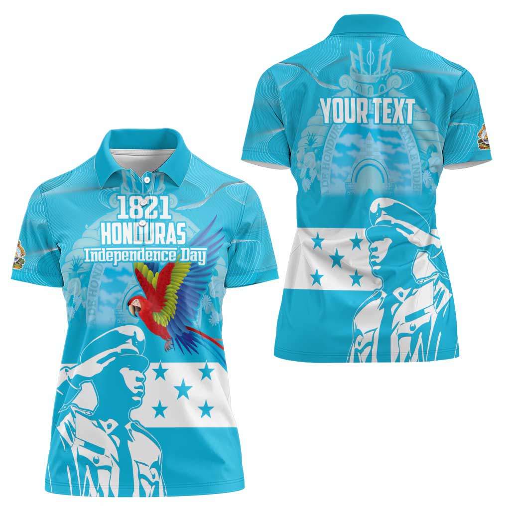 Personalized Honduras Scarlet Macaw Women Polo Shirt Happy Independence Day 1821 - Wonder Print Shop