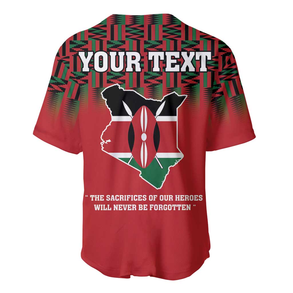 Personalized Kenya Mashujaa Day Baseball Jersey Mzee Jomo Kenyatta With Coat Of Arms - Wonder Print Shop