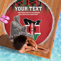 Personalized Kenya Mashujaa Day Beach Blanket Mzee Jomo Kenyatta With Coat Of Arms - Wonder Print Shop