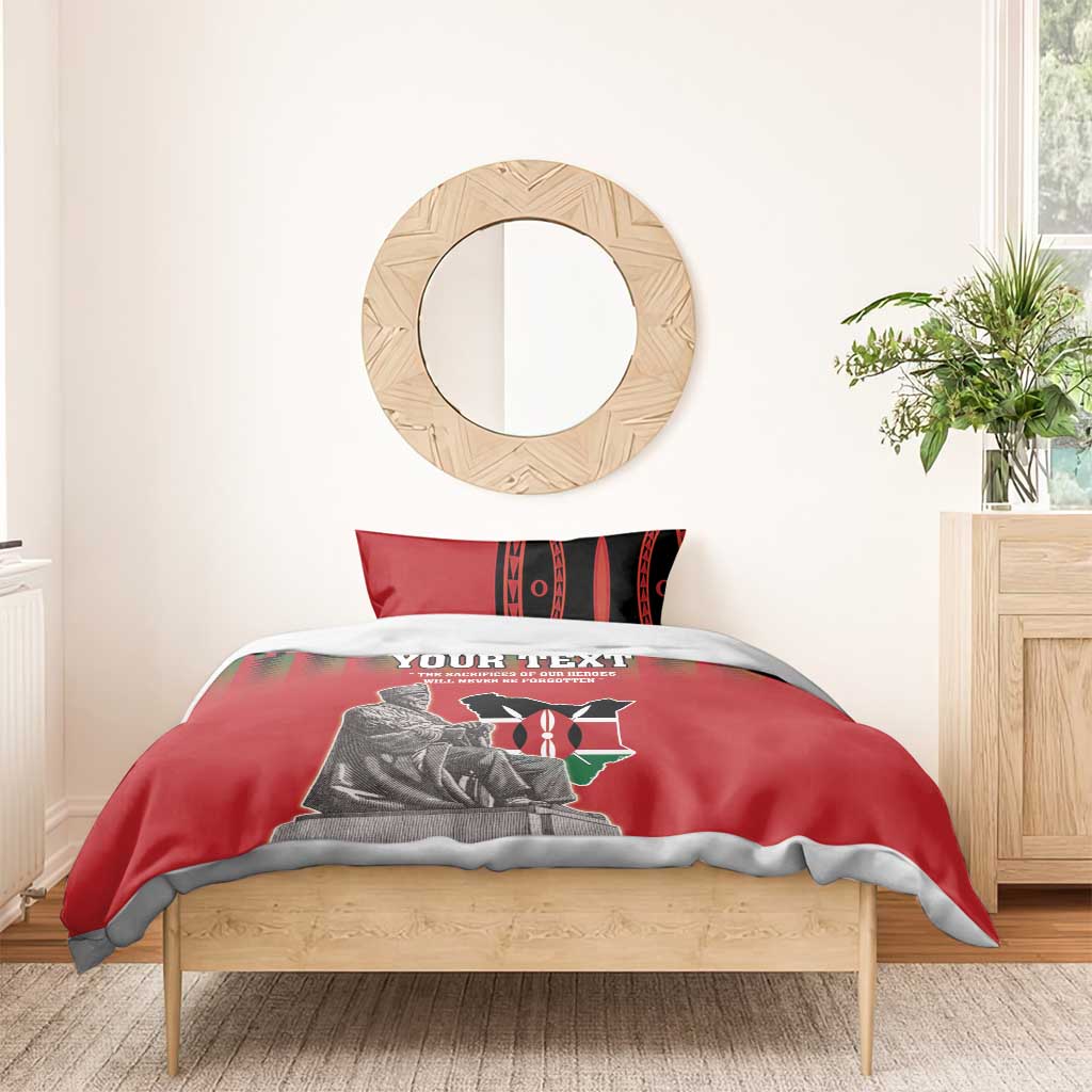 Personalized Kenya Mashujaa Day Bedding Set Mzee Jomo Kenyatta With Coat Of Arms - Wonder Print Shop
