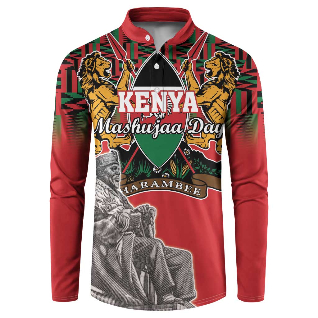 Personalized Kenya Mashujaa Day Button Sweatshirt Mzee Jomo Kenyatta With Coat Of Arms - Wonder Print Shop