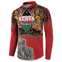 Personalized Kenya Mashujaa Day Button Sweatshirt Mzee Jomo Kenyatta With Coat Of Arms - Wonder Print Shop