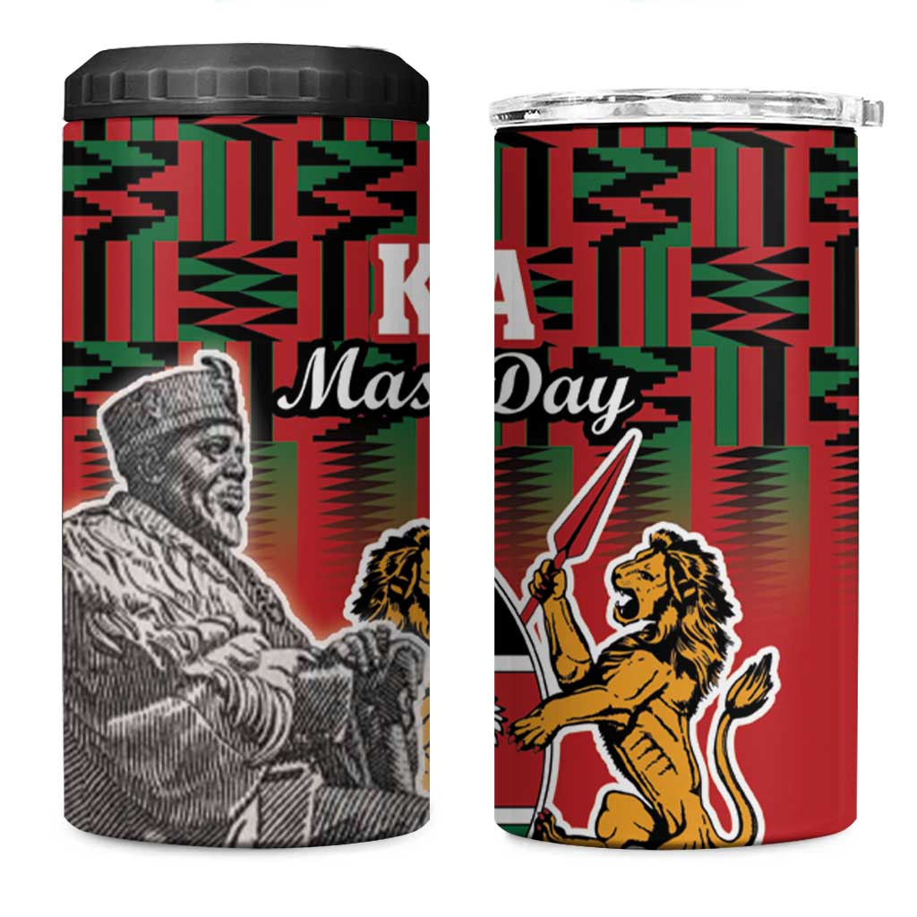 Kenya Mashujaa Day 4 in 1 Can Cooler Tumbler Mzee Jomo Kenyatta With Coat Of Arms - Wonder Print Shop