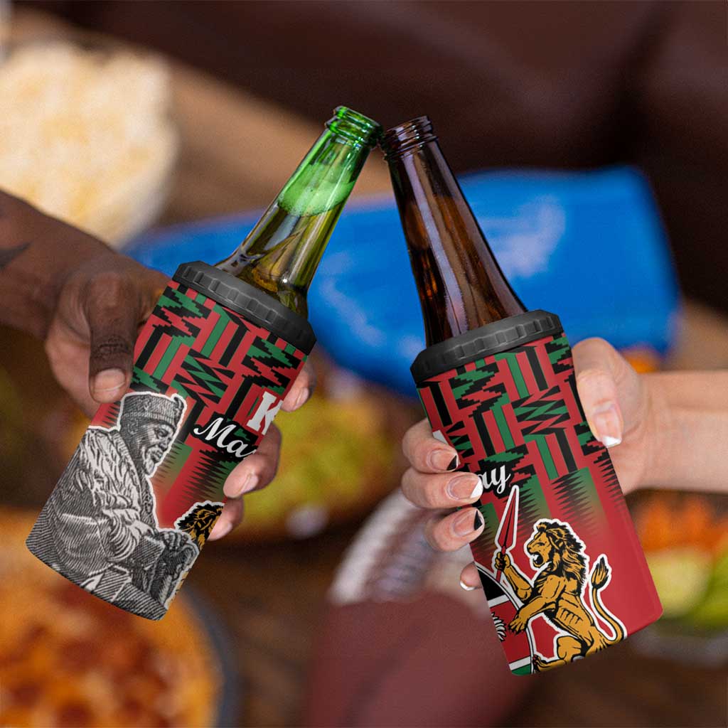 Kenya Mashujaa Day 4 in 1 Can Cooler Tumbler Mzee Jomo Kenyatta With Coat Of Arms - Wonder Print Shop