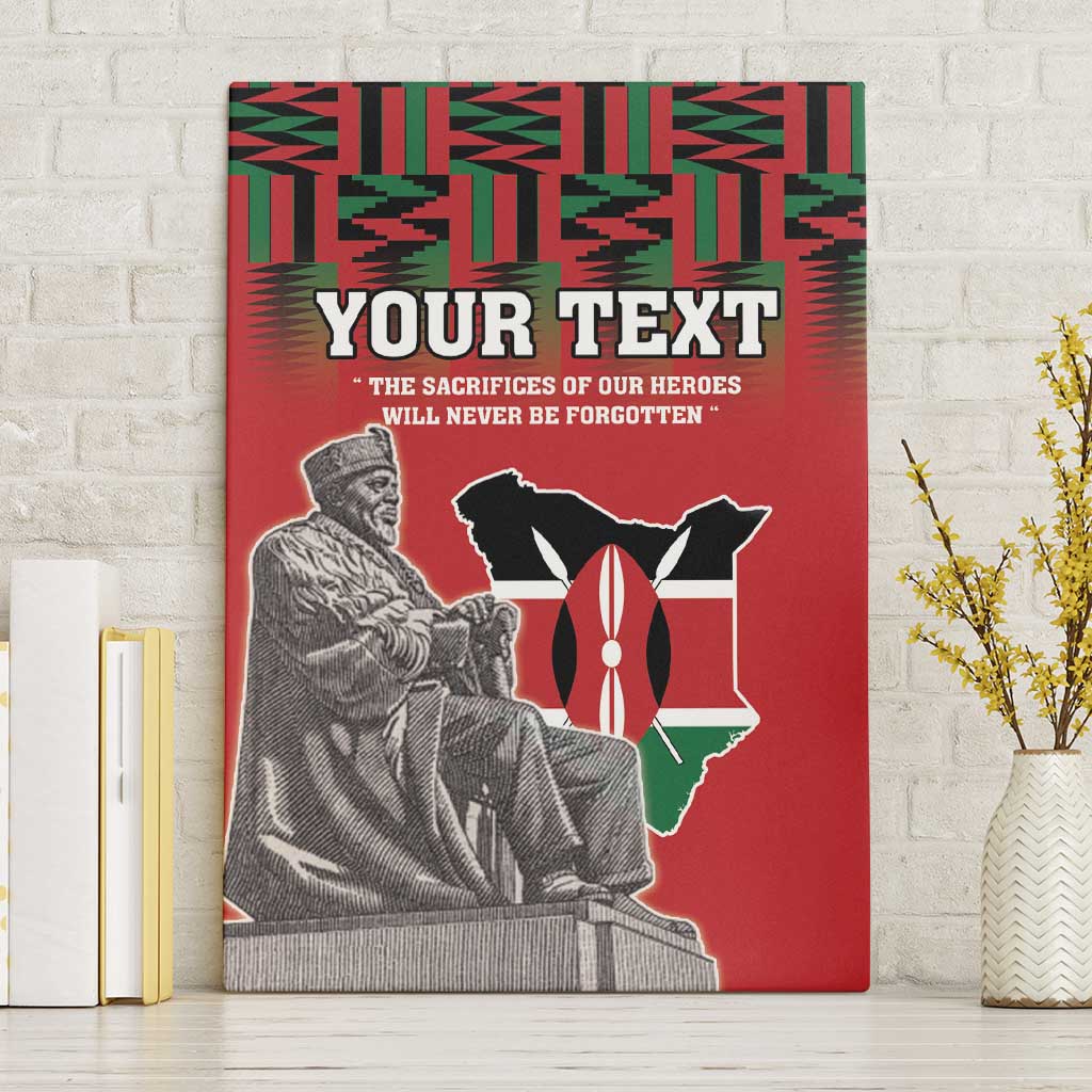 Personalized Kenya Mashujaa Day Canvas Wall Art Mzee Jomo Kenyatta With Coat Of Arms - Wonder Print Shop