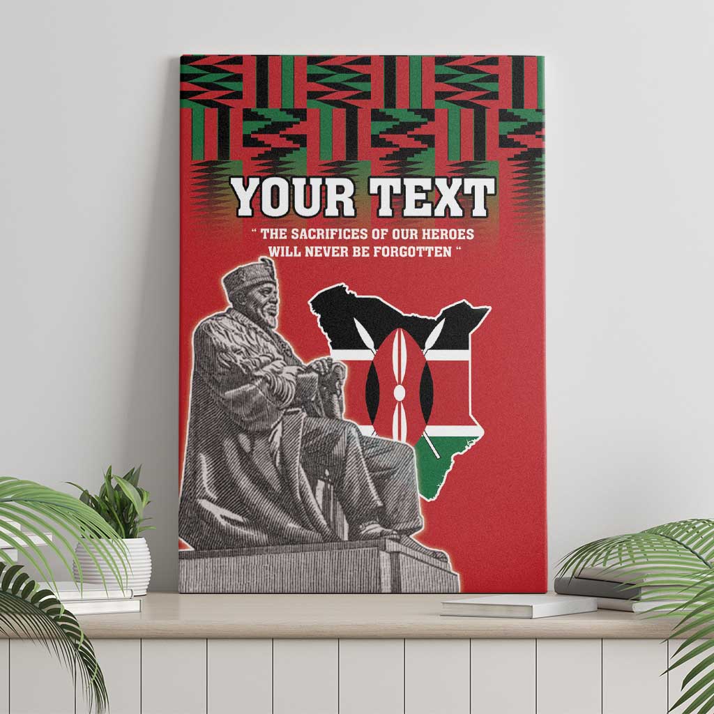 Personalized Kenya Mashujaa Day Canvas Wall Art Mzee Jomo Kenyatta With Coat Of Arms - Wonder Print Shop