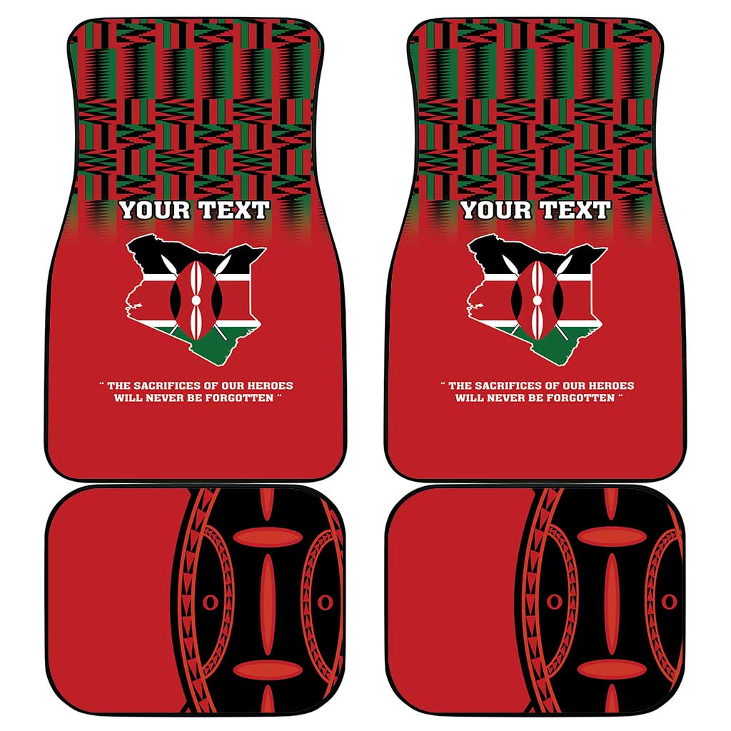 Personalized Kenya Mashujaa Day Car Mats Mzee Jomo Kenyatta With Coat Of Arms - Wonder Print Shop