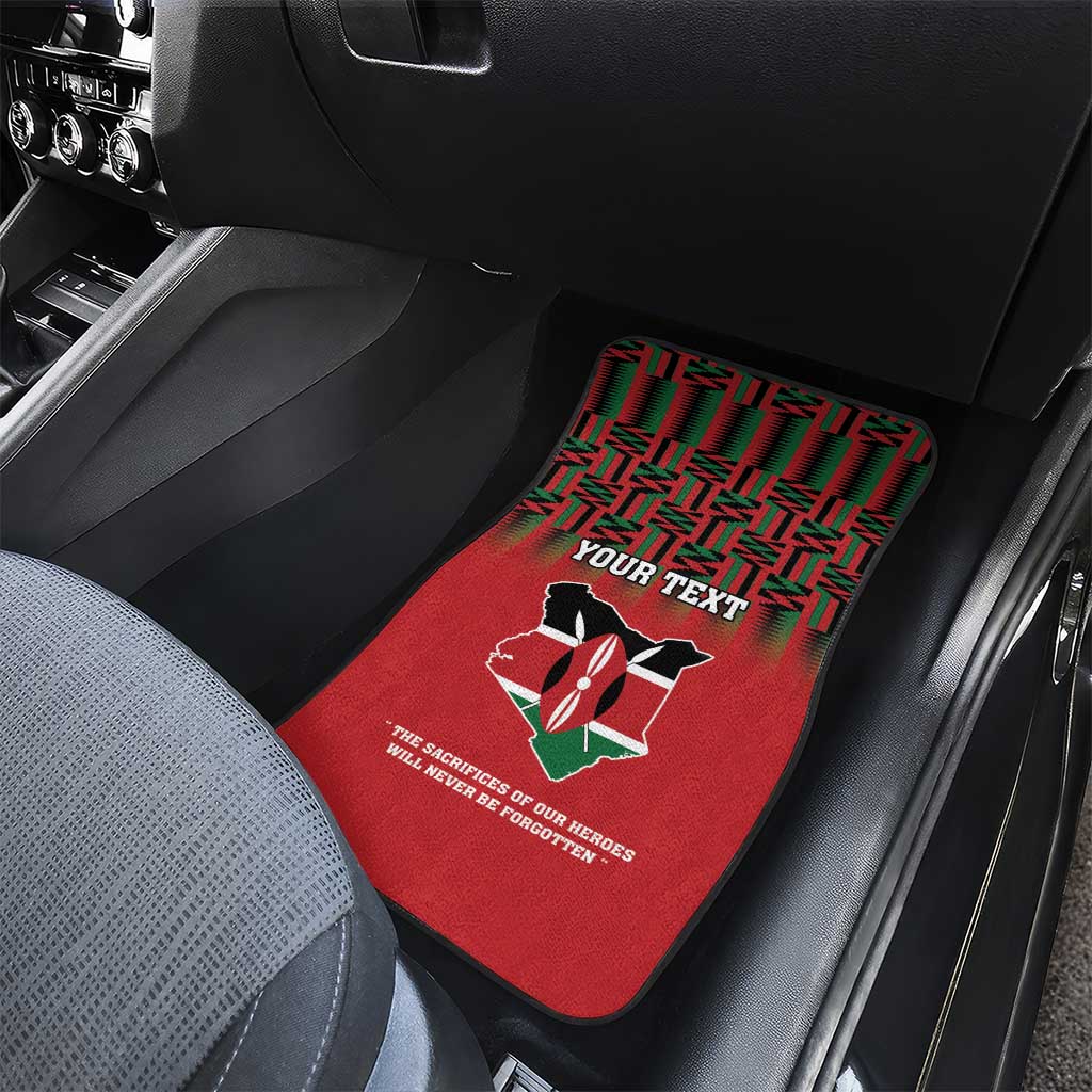 Personalized Kenya Mashujaa Day Car Mats Mzee Jomo Kenyatta With Coat Of Arms - Wonder Print Shop