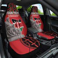 Personalized Kenya Mashujaa Day Car Seat Cover Mzee Jomo Kenyatta With Coat Of Arms - Wonder Print Shop
