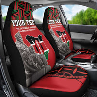 Personalized Kenya Mashujaa Day Car Seat Cover Mzee Jomo Kenyatta With Coat Of Arms - Wonder Print Shop