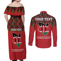 Personalized Kenya Mashujaa Day Couples Matching Off Shoulder Maxi Dress and Long Sleeve Button Shirt Mzee Jomo Kenyatta With Coat Of Arms - Wonder Print Shop