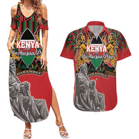 Personalized Kenya Mashujaa Day Couples Matching Summer Maxi Dress and Hawaiian Shirt Mzee Jomo Kenyatta With Coat Of Arms - Wonder Print Shop