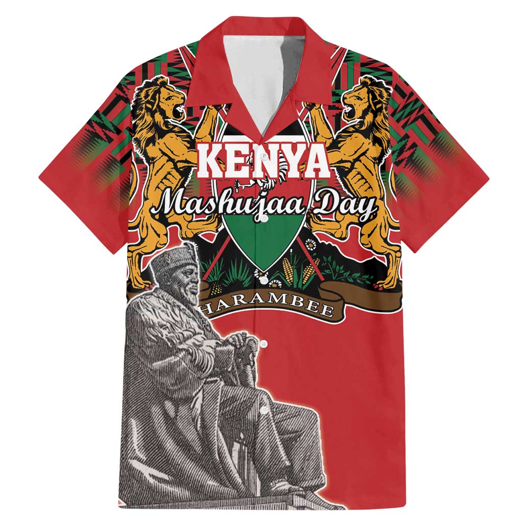 Personalized Kenya Mashujaa Day Family Matching Mermaid Dress and Hawaiian Shirt Mzee Jomo Kenyatta With Coat Of Arms - Wonder Print Shop