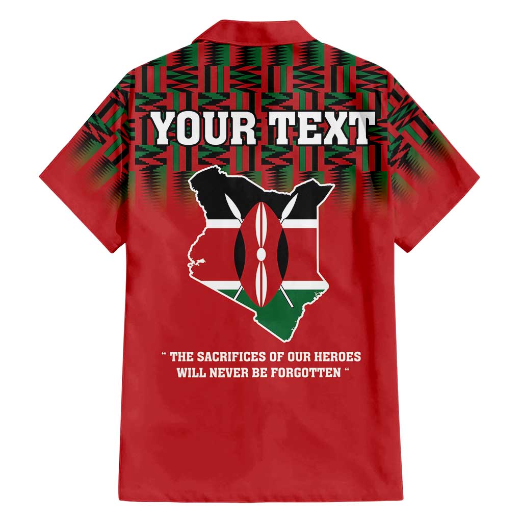 Personalized Kenya Mashujaa Day Family Matching Short Sleeve Bodycon Dress and Hawaiian Shirt Mzee Jomo Kenyatta With Coat Of Arms - Wonder Print Shop