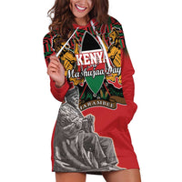 Personalized Kenya Mashujaa Day Hoodie Dress Mzee Jomo Kenyatta With Coat Of Arms - Wonder Print Shop