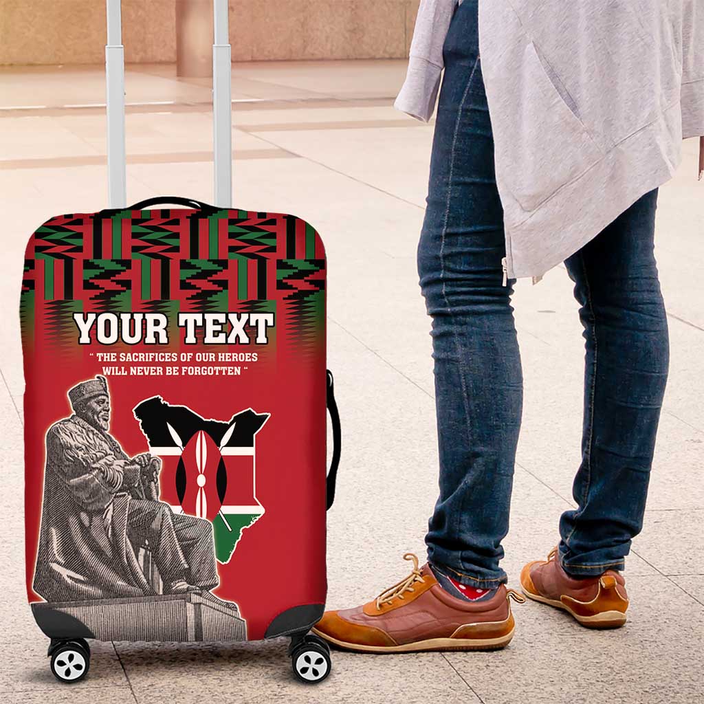Personalized Kenya Mashujaa Day Luggage Cover Mzee Jomo Kenyatta With Coat Of Arms - Wonder Print Shop