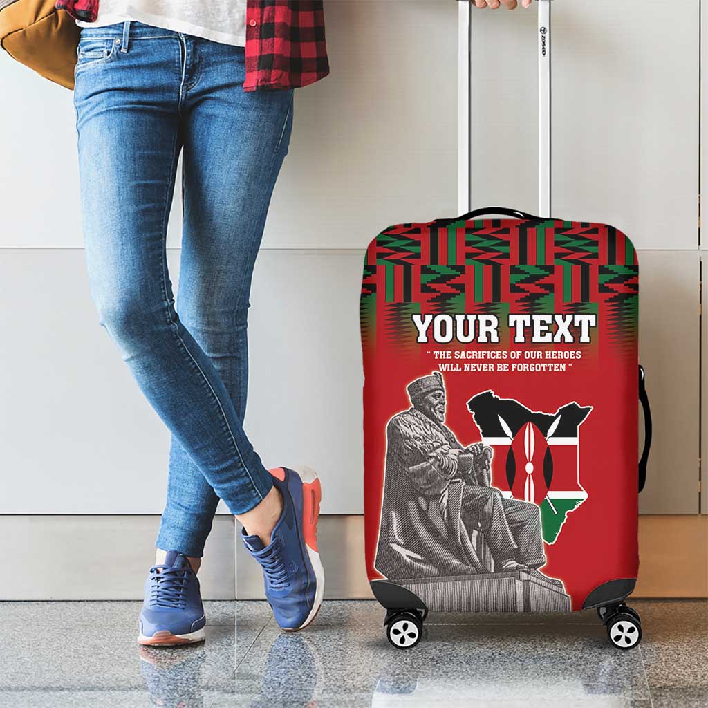 Personalized Kenya Mashujaa Day Luggage Cover Mzee Jomo Kenyatta With Coat Of Arms - Wonder Print Shop