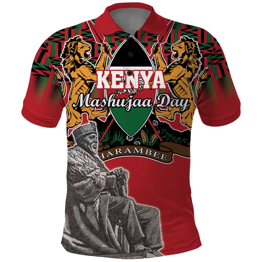 Personalized Kenya Mashujaa Day Polo Shirt Mzee Jomo Kenyatta With Coat Of Arms - Wonder Print Shop