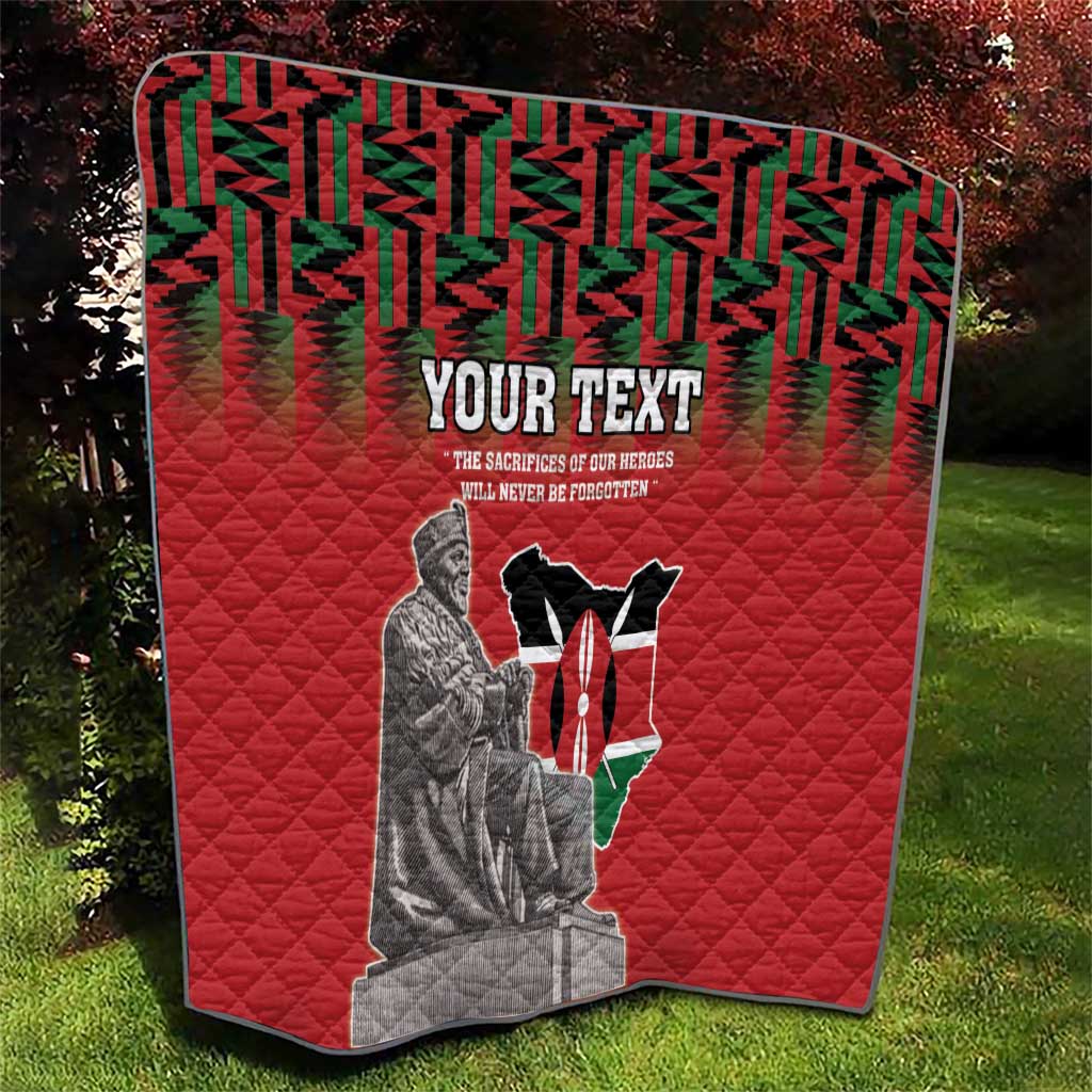 Personalized Kenya Mashujaa Day Quilt Mzee Jomo Kenyatta With Coat Of Arms - Wonder Print Shop
