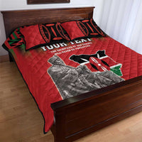 Personalized Kenya Mashujaa Day Quilt Bed Set Mzee Jomo Kenyatta With Coat Of Arms - Wonder Print Shop