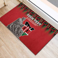 Personalized Kenya Mashujaa Day Rubber Doormat Mzee Jomo Kenyatta With Coat Of Arms - Wonder Print Shop