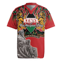 Personalized Kenya Mashujaa Day Rugby Jersey Mzee Jomo Kenyatta With Coat Of Arms - Wonder Print Shop