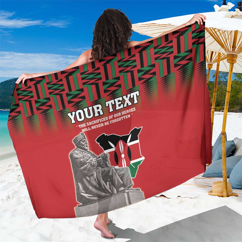 Personalized Kenya Mashujaa Day Sarong Mzee Jomo Kenyatta With Coat Of Arms - Wonder Print Shop