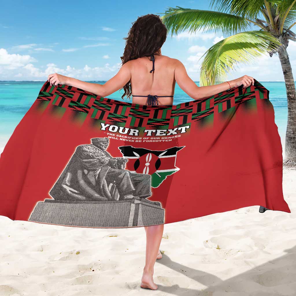 Personalized Kenya Mashujaa Day Sarong Mzee Jomo Kenyatta With Coat Of Arms - Wonder Print Shop